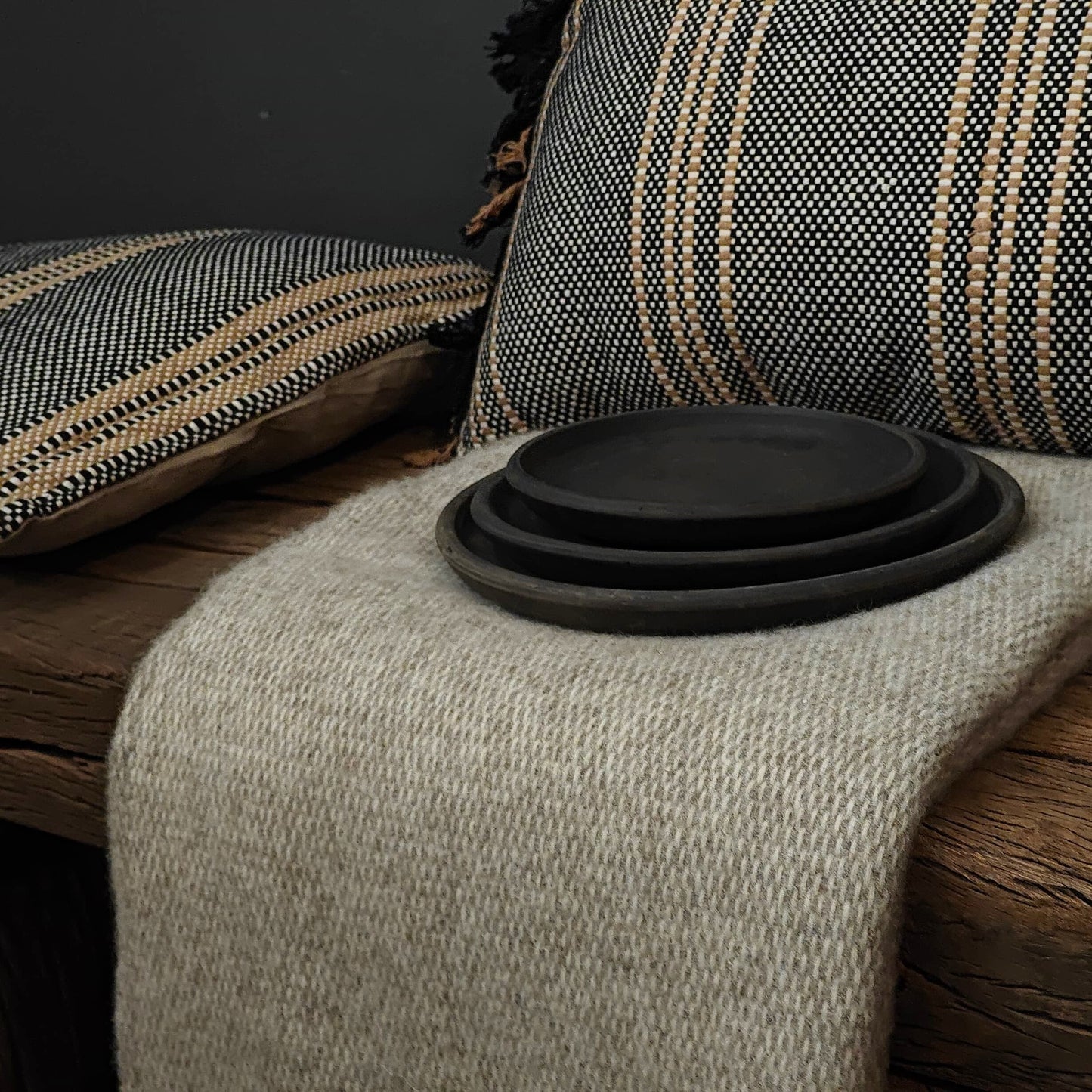 Pickstitch Limestone wollen plaid