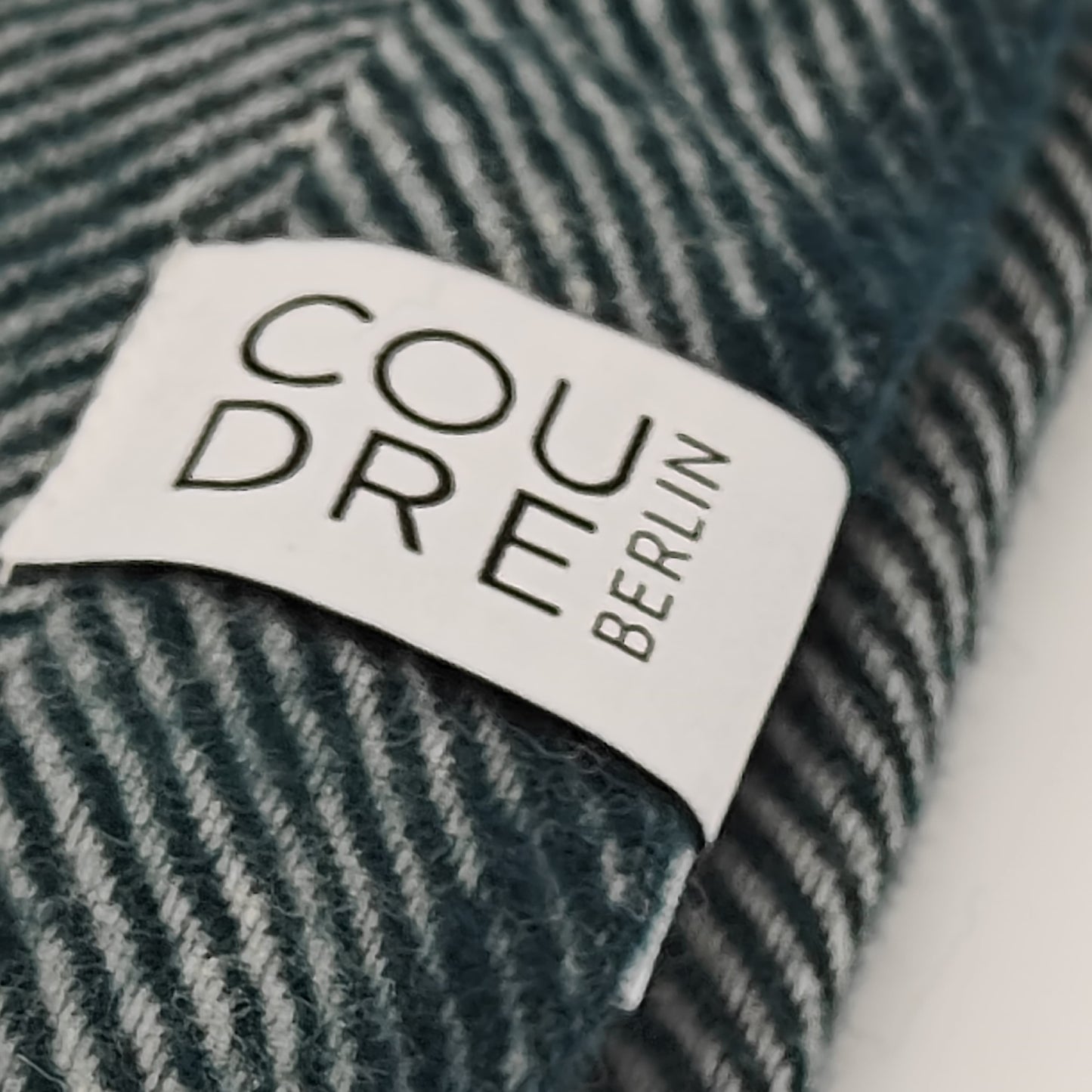 Teal Herringbone wollen plaid