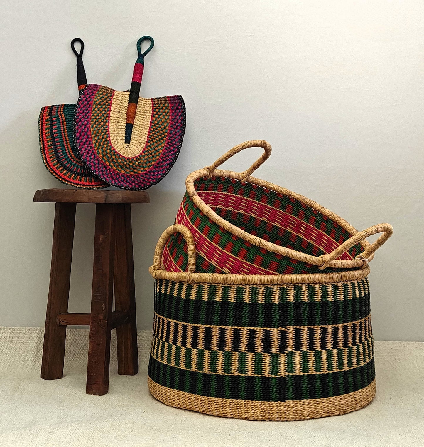 Peongo Ghanese waaier (paars/groen)