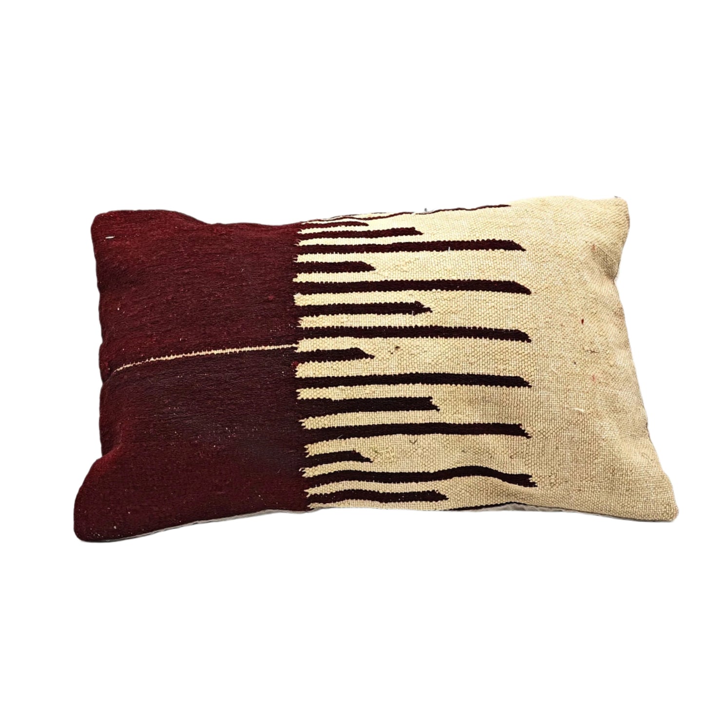 Upcycled Vintage Berber Kussenhoes (Bordeauxrood)