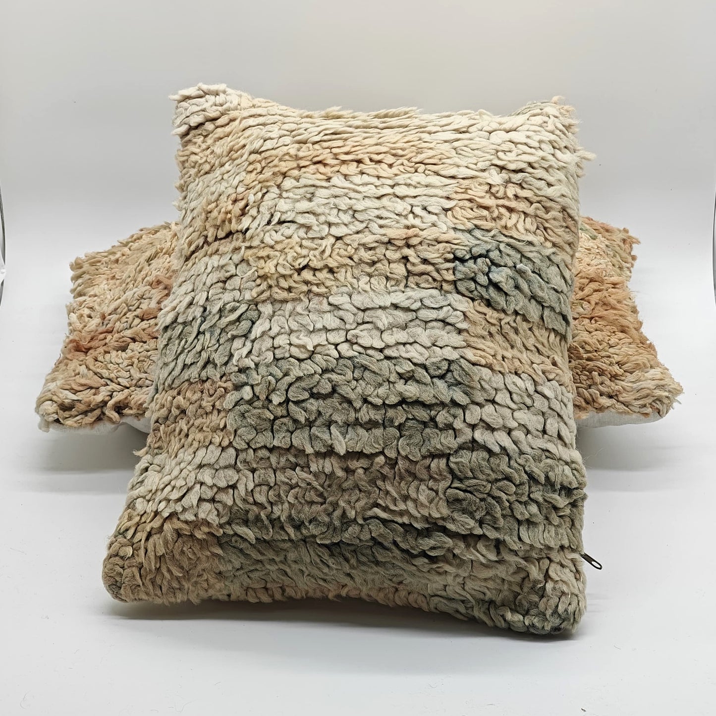 Upcycled Vintage Berber Cushion Cover (Soft Shades - Set of 2)