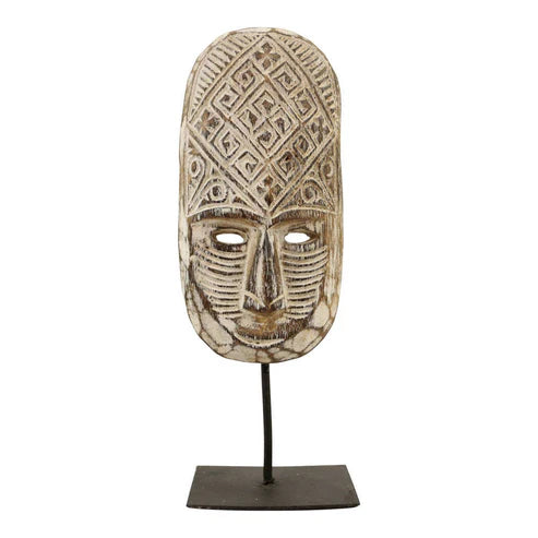 Wooden Masks On Stand (Set of 3)