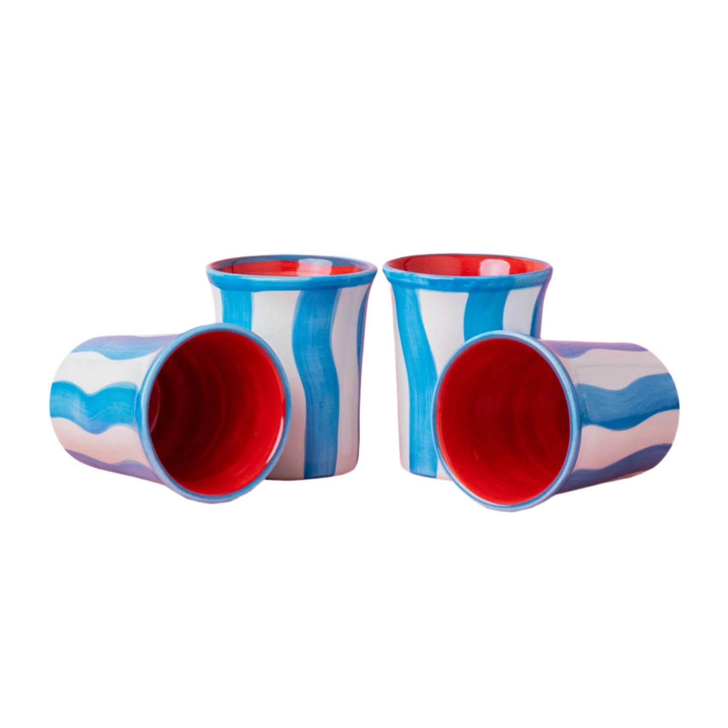 Tasse à déjeuner en céramique 250 ml/Rayures bleues et blanches PACO