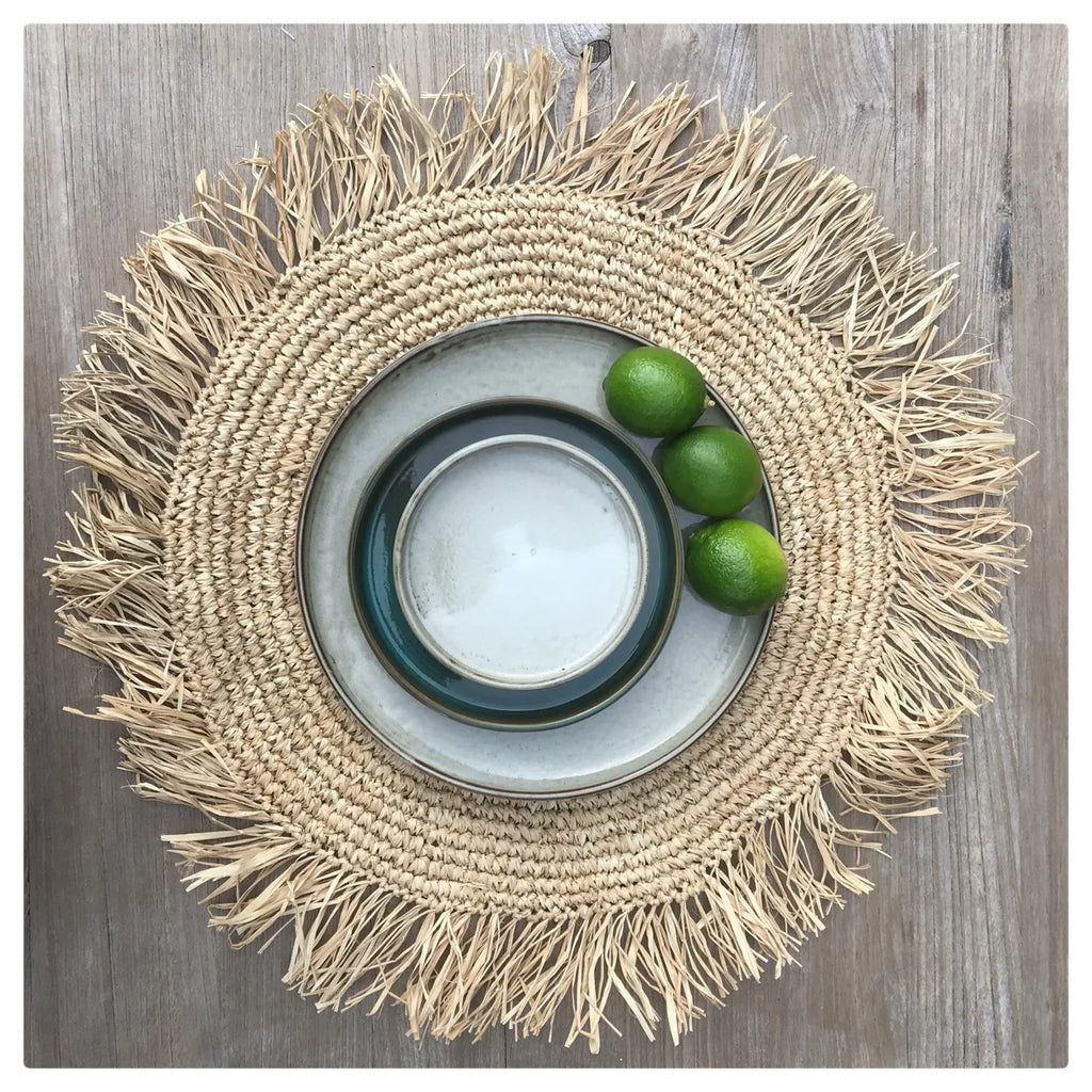 Fringe Raffia ronde placemat