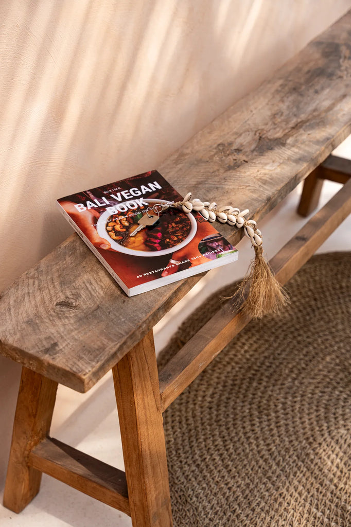 De Raffia Visgraat Sleutelhanger - Natuurlijk Wit