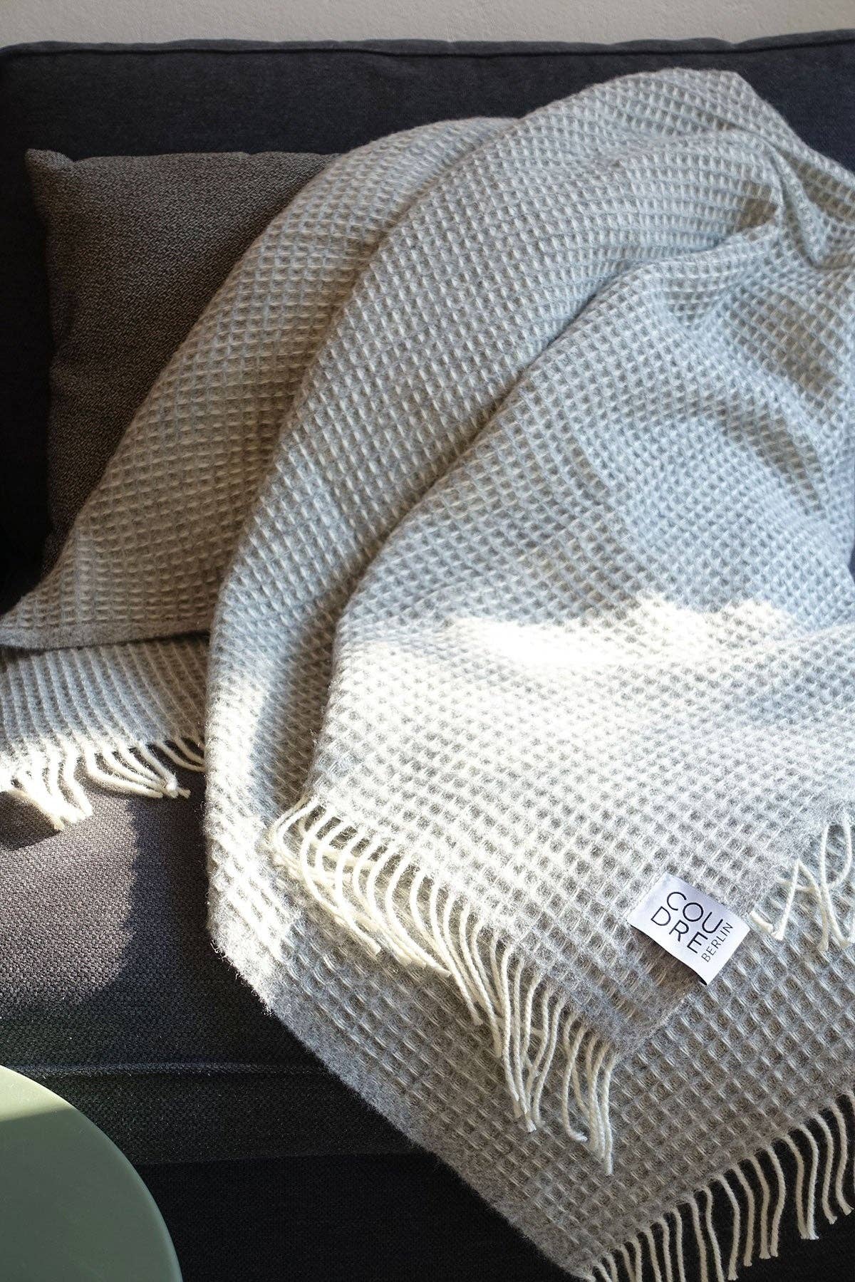 Waffle Light Granite Woolen Blanket