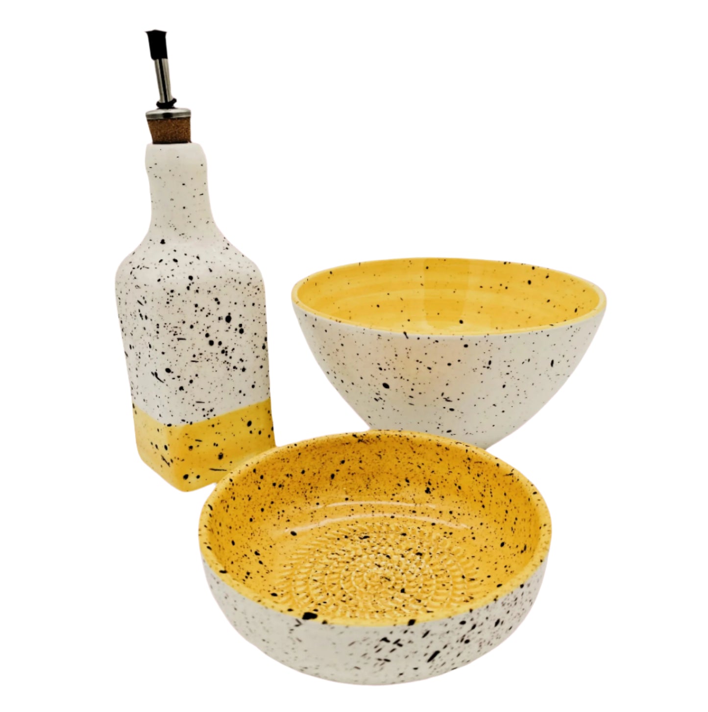 Summer Ceramics Kit met raspplaat, olie fles en slakom