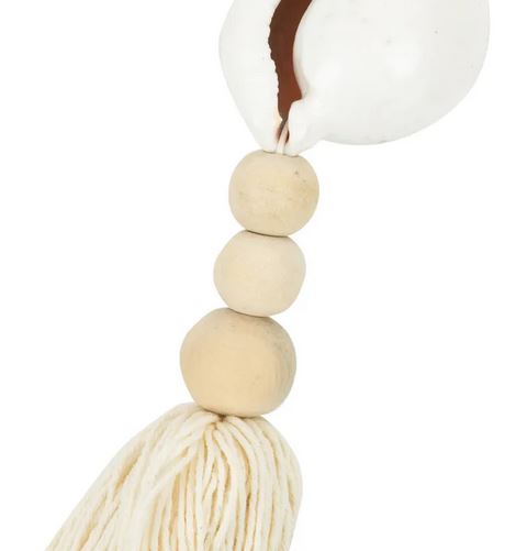 De Cowrie Tassel Sleutelhanger - Wit