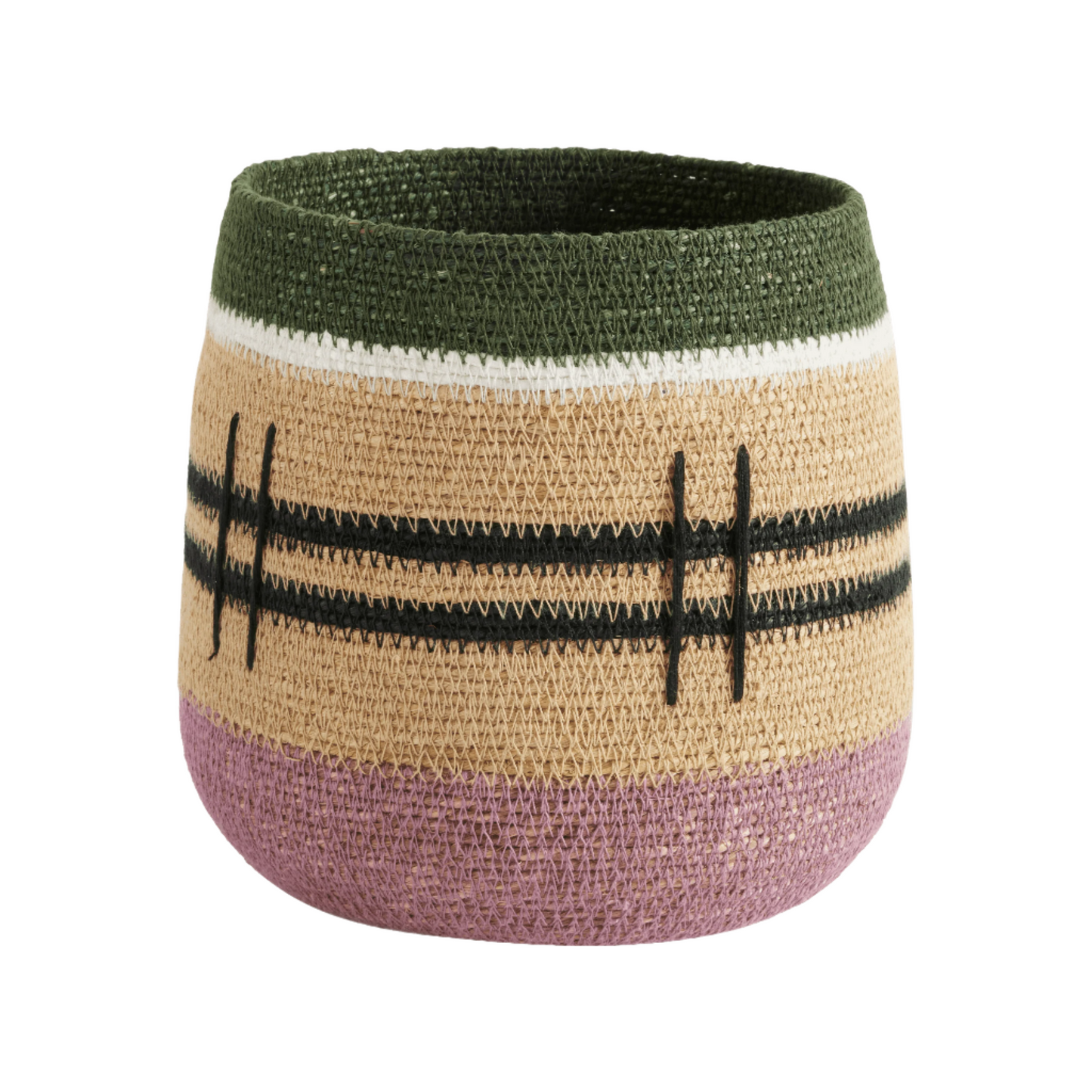 Cross Seagrass Basket - Soft Pink (Medium)