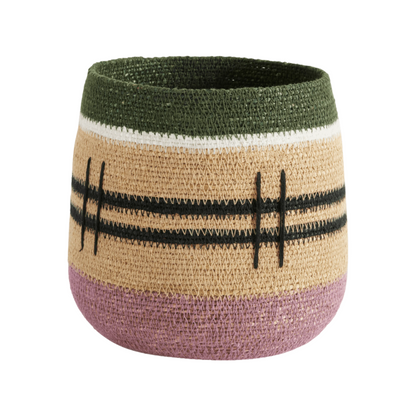 Cross Seagrass Basket - Soft Pink (Medium)