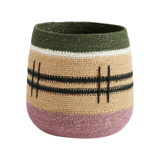 Cross Seagrass mand - Soft Pink (small) 
