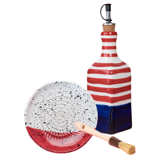Giftset Riviera (Mini raspbord + oliefles + gratis borsteltje) 