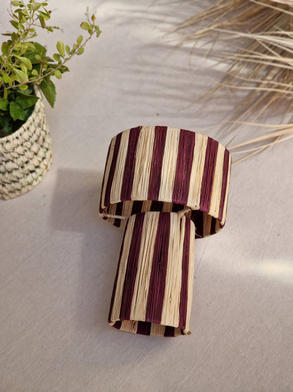 Burgundy Raffia Lamp