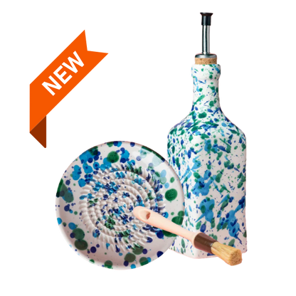 Giftset Coral Mini raspbord + oliefles + gratis borsteltje) 