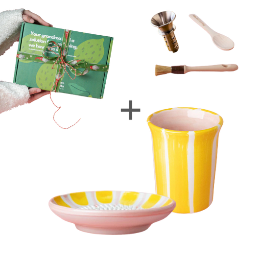 cadeau set keramisch raspbord gember rasp