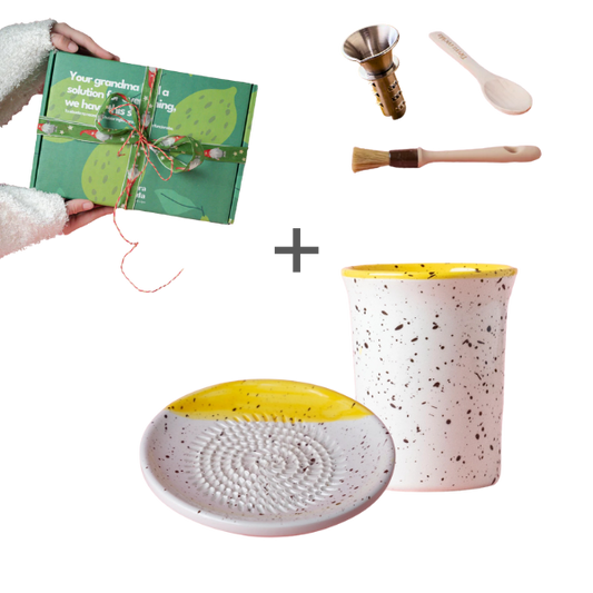 cadeau set keramisch raspbord gember rasp