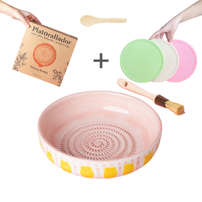 Starter Set Grande (grater plate + lid + brush + free spoon)