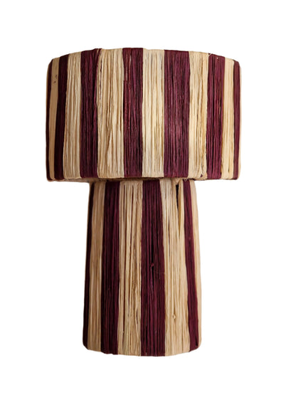 Burgundy Raffia Lamp