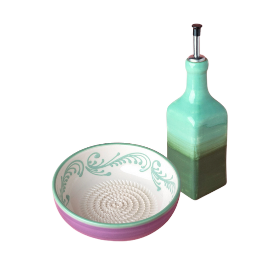 Giftset Esmeralda (Raspbord + oliefles + borsteltje) 