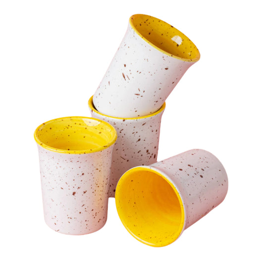 Gele stippen keramische mok 250 ml 