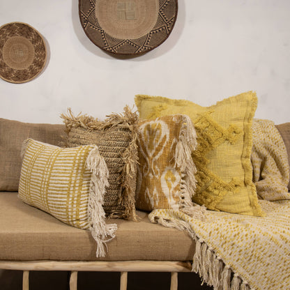 Guama Fringed Cushions and Plaid (Set of 3)