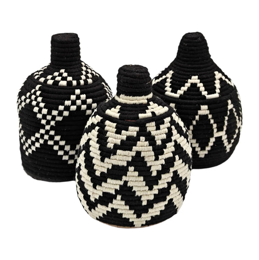 Ouida Black Berber manden (set van 3)