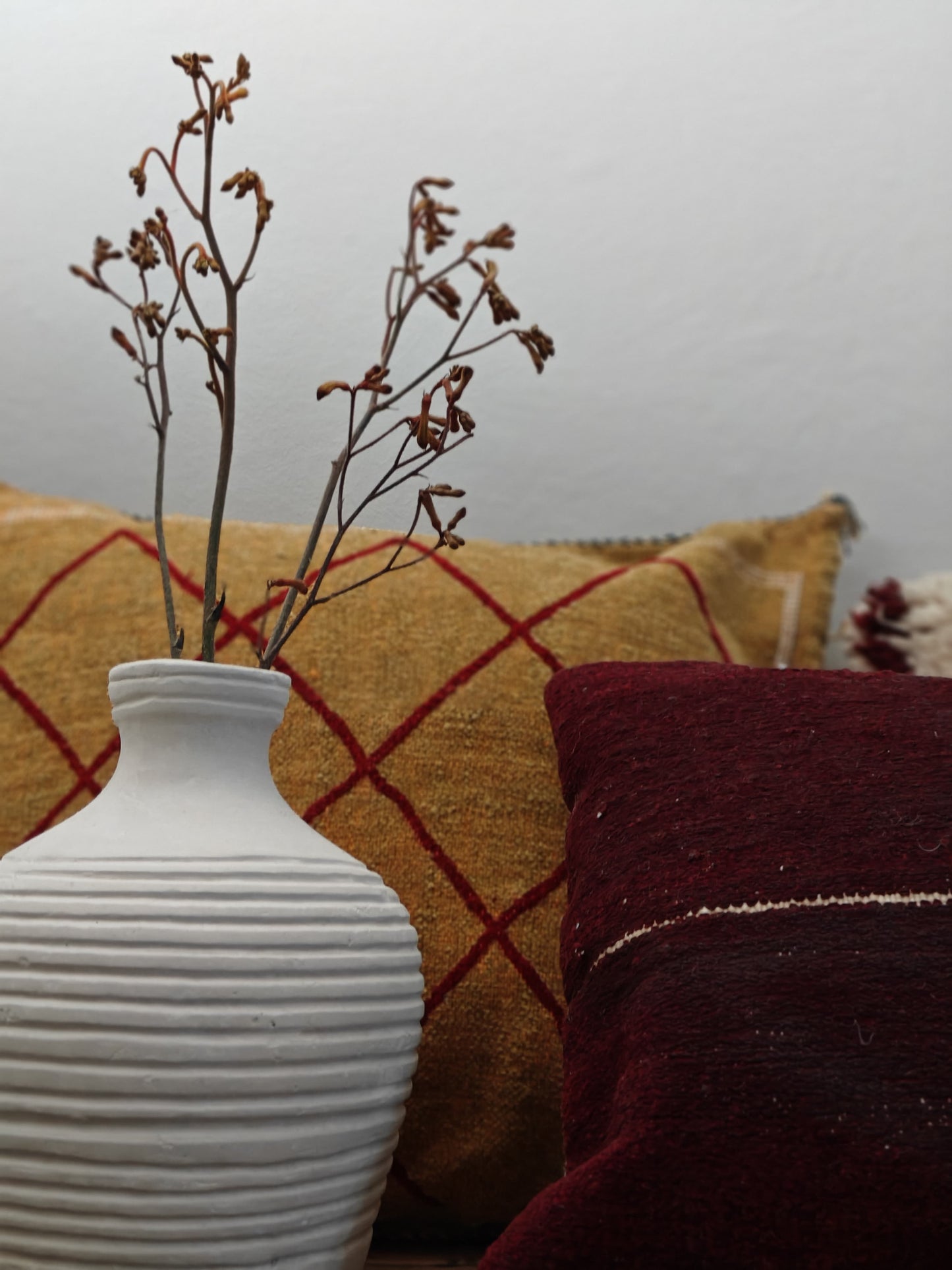 Upcycled Vintage Berber Cushion Cover (Ocher)