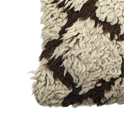 Upcycled Vintage Berber Cushion Cover (Brown Cross)