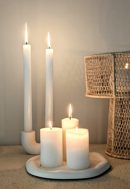 Cadeauset Ronde Cloud Tray met kaarsen