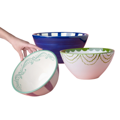 Ambachtelijke saladekommen