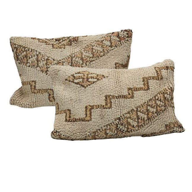 Coussins Beni Vintage - blanc cassé avec texture, rose pâle