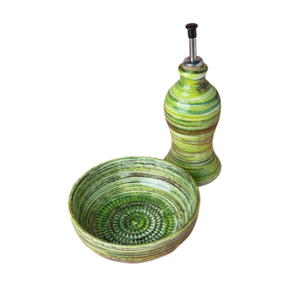 cadeau set keramisch raspbord oliefles