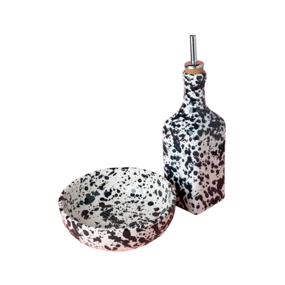 cadeau set keramisch raspbord oliefles