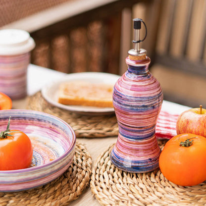 cadeau set keramisch raspbord oliefles