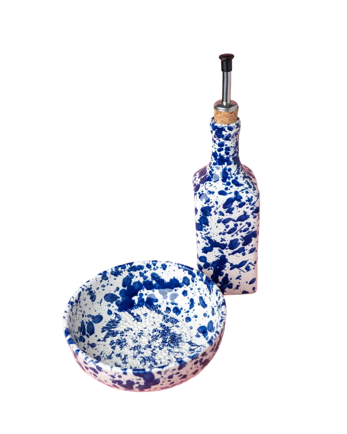 cadeau set keramisch raspbord oliefles