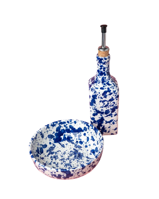 cadeau set keramisch raspbord oliefles