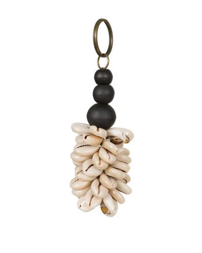 De Cowrie Tassel Sleutelhanger - Wit
