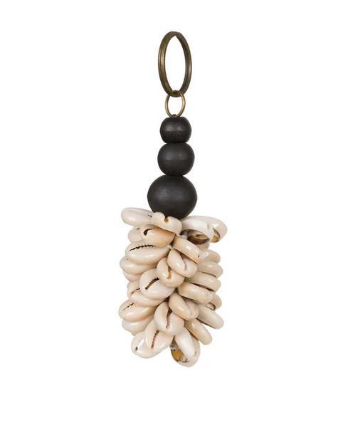 De Cowrie Tassel Sleutelhanger - Wit