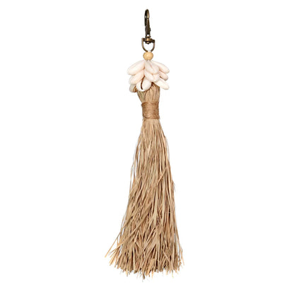 De Raffia Kauri Schelp Sleutelhanger