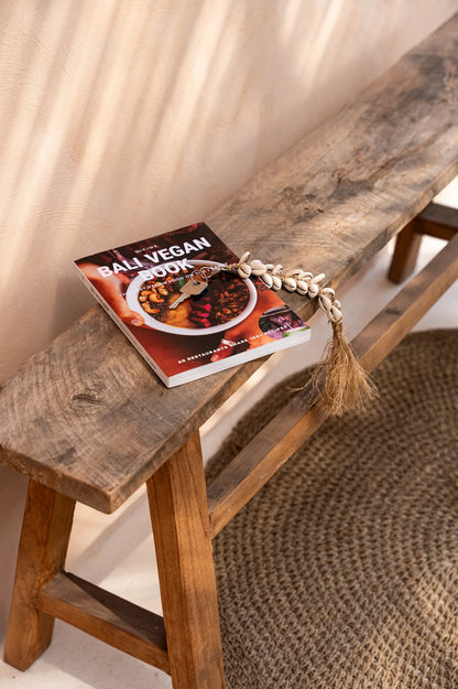 De Raffia Visgraat Sleutelhanger - Natuurlijk Wit