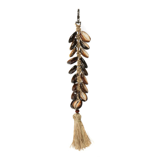 De Raffia Visgraat Sleutelhanger - Natuurlijk Zwart