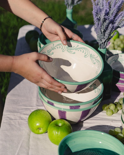 Ambachtelijke saladekommen