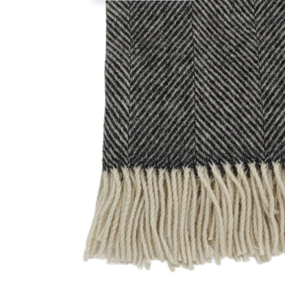 Anthracite Herringbone wollen plaid